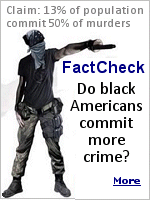 13 percent of Americans are black, according to estimates from the US Census Bureau. According to the Bureau of Justice Statistics, black offenders committed 52 percent of homicides recorded in the data between 1980 and 2008. Only 45 per cent of the offenders were white.